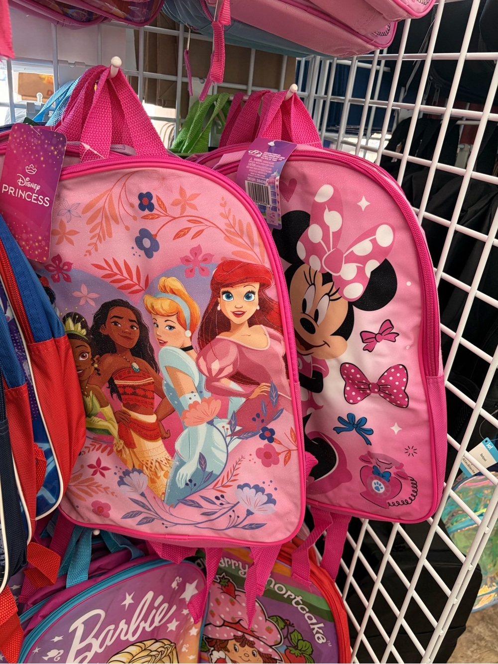 Disney Pink Kids Backpack Featuring Ariel & Minnie